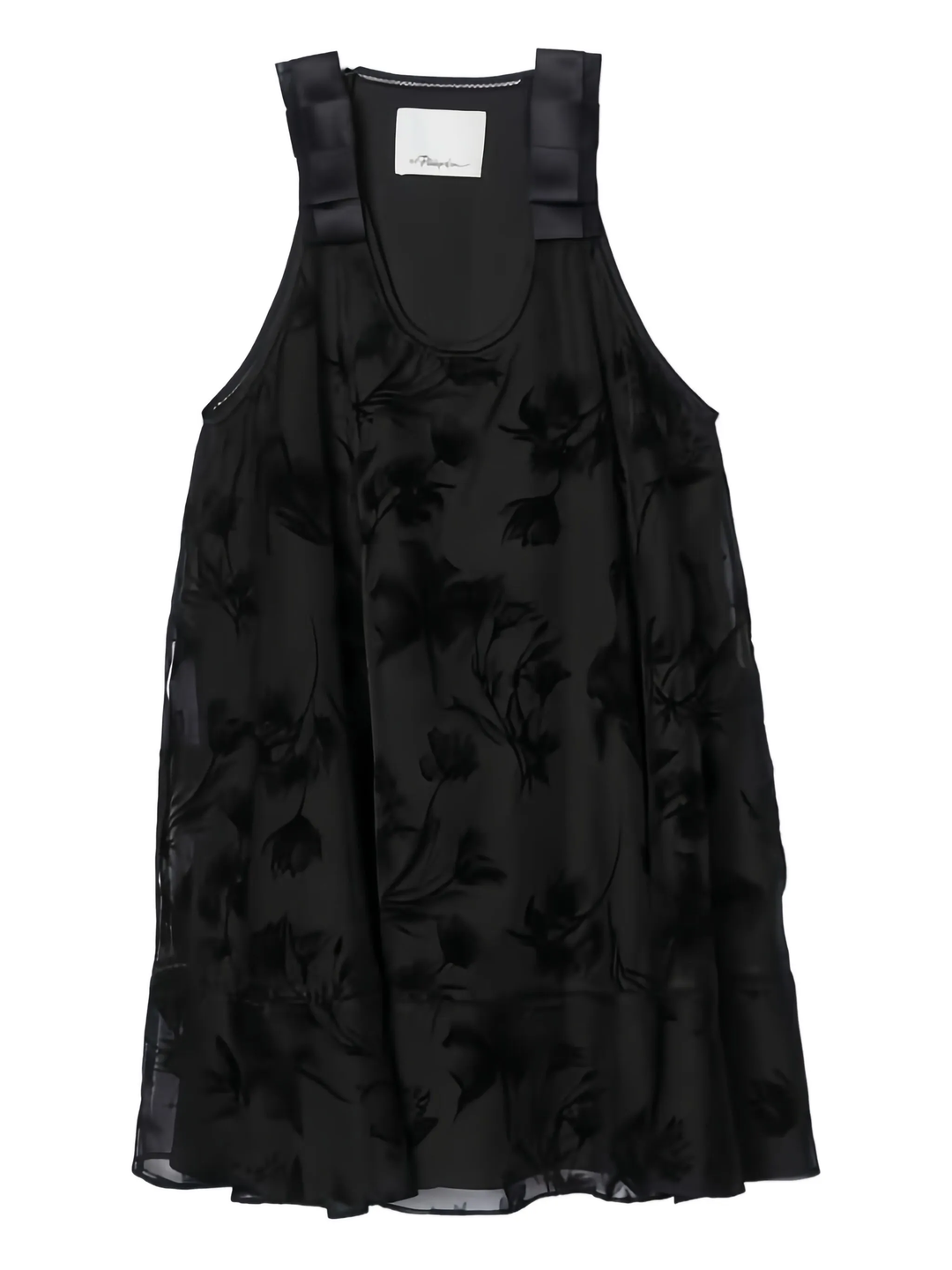 Flocked Organza Trapeze Dress