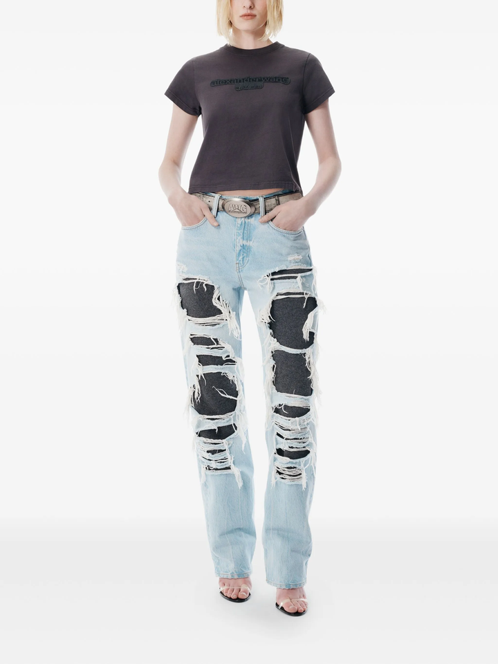 Reverse Embroidery Logo Shrunken Tee