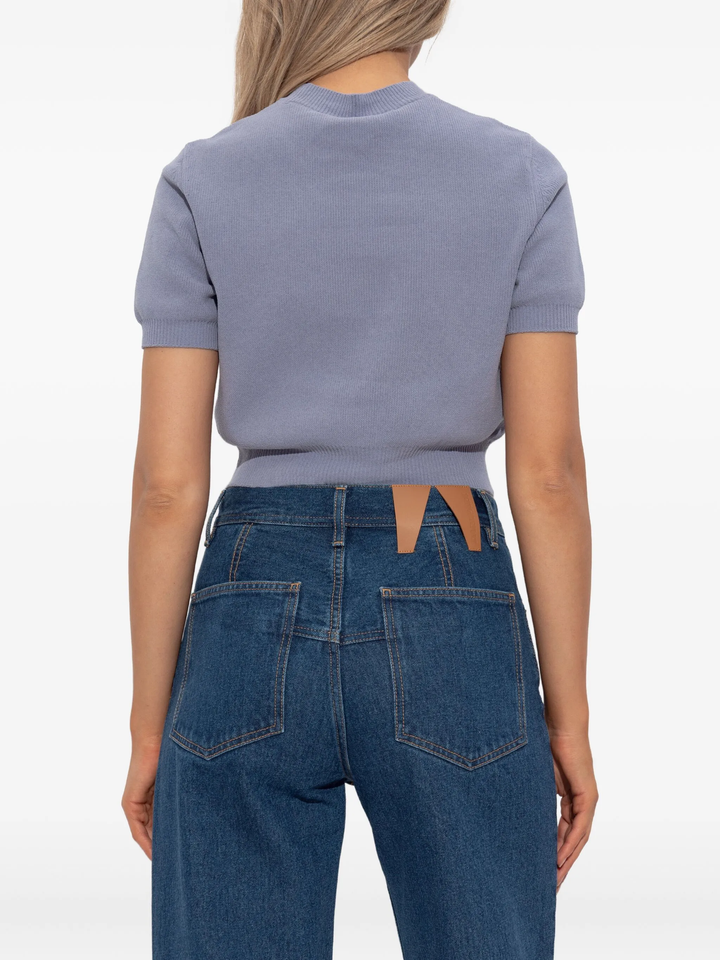 Logo-Embossed Ribbed Chenille Sweater