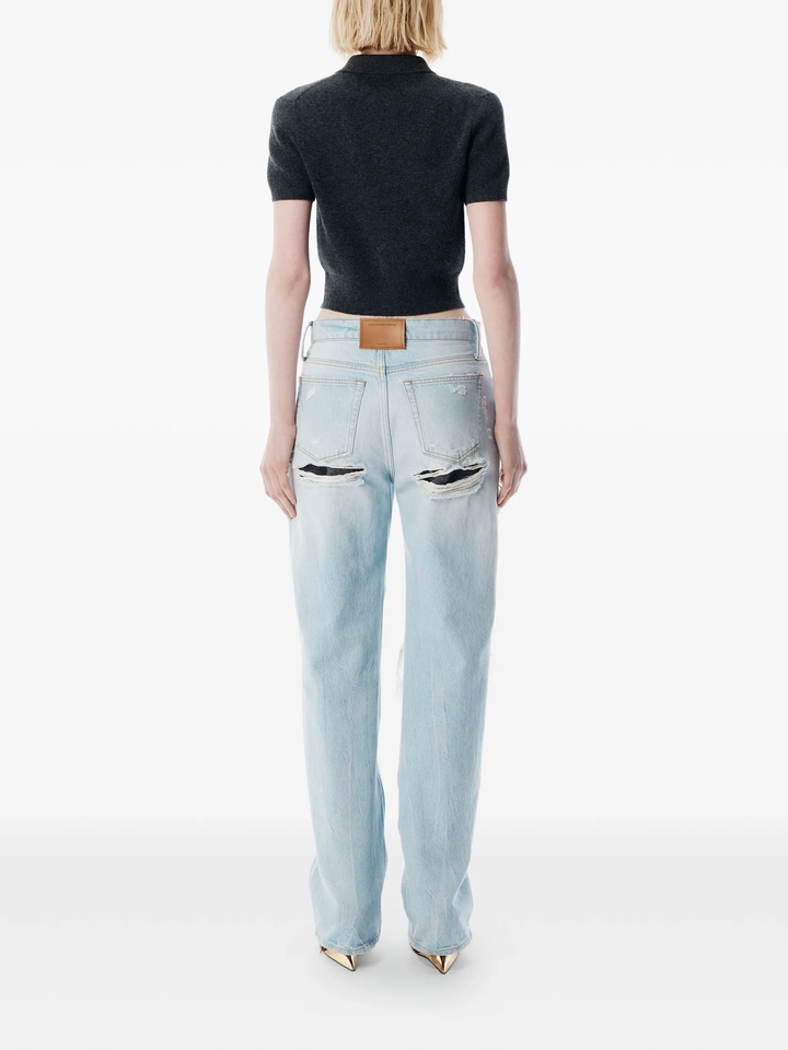 Short Sleeve Polo Cardigan With Knit Logo