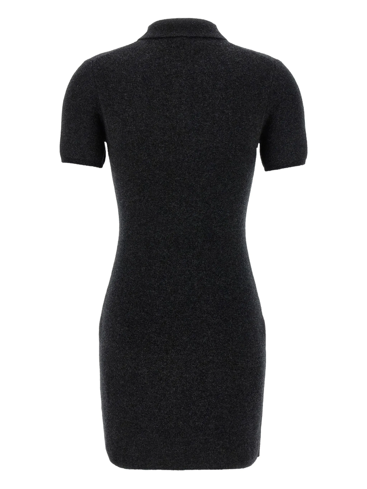 Wool-Blend Short Sleeve Polo Dress