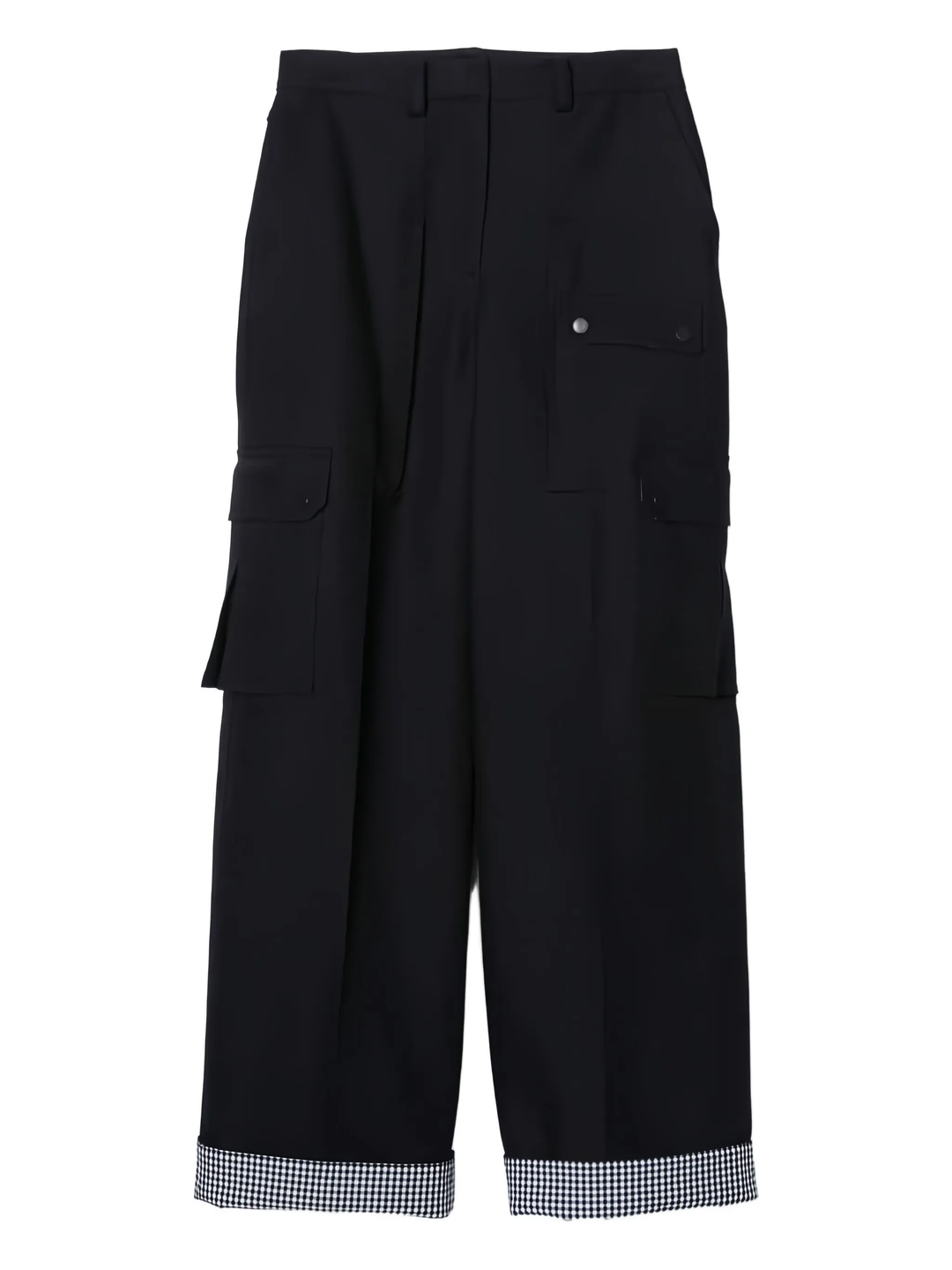 Carpenter Cargo Pants With Plaid Cuffs