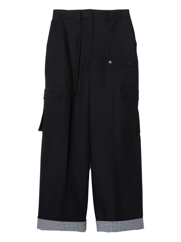 Carpenter Cargo Pants With Plaid Cuffs