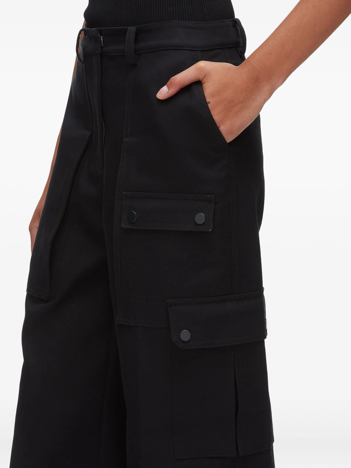 Carpenter Cargo Pants With Plaid Cuffs