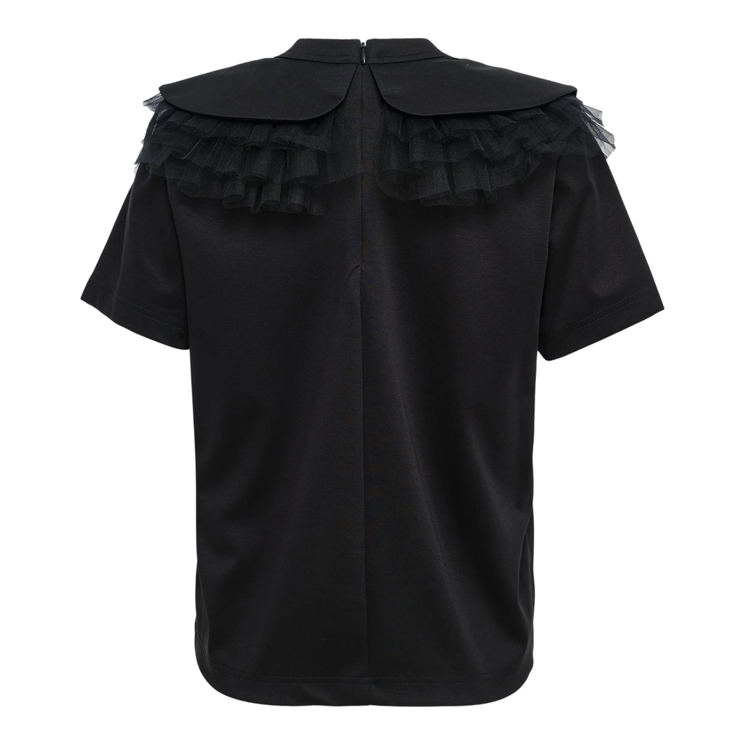 Cotton Ponte x Nylon Tulle T-Shirt