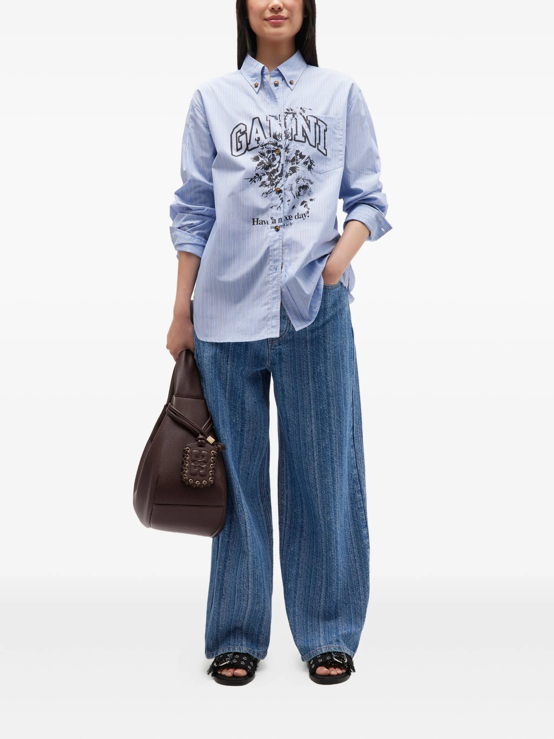 Stripe Cotton Oversized Shirt