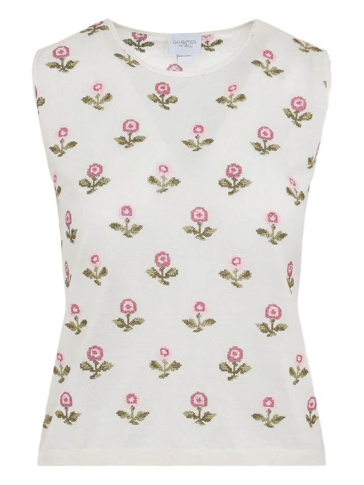 Floral Embroidered Knit Top