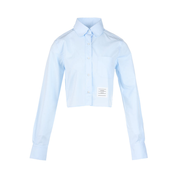 Cropped Round Collar Shirt
