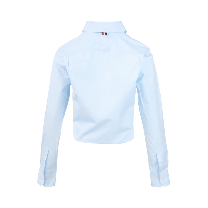 Cropped Round Collar Shirt