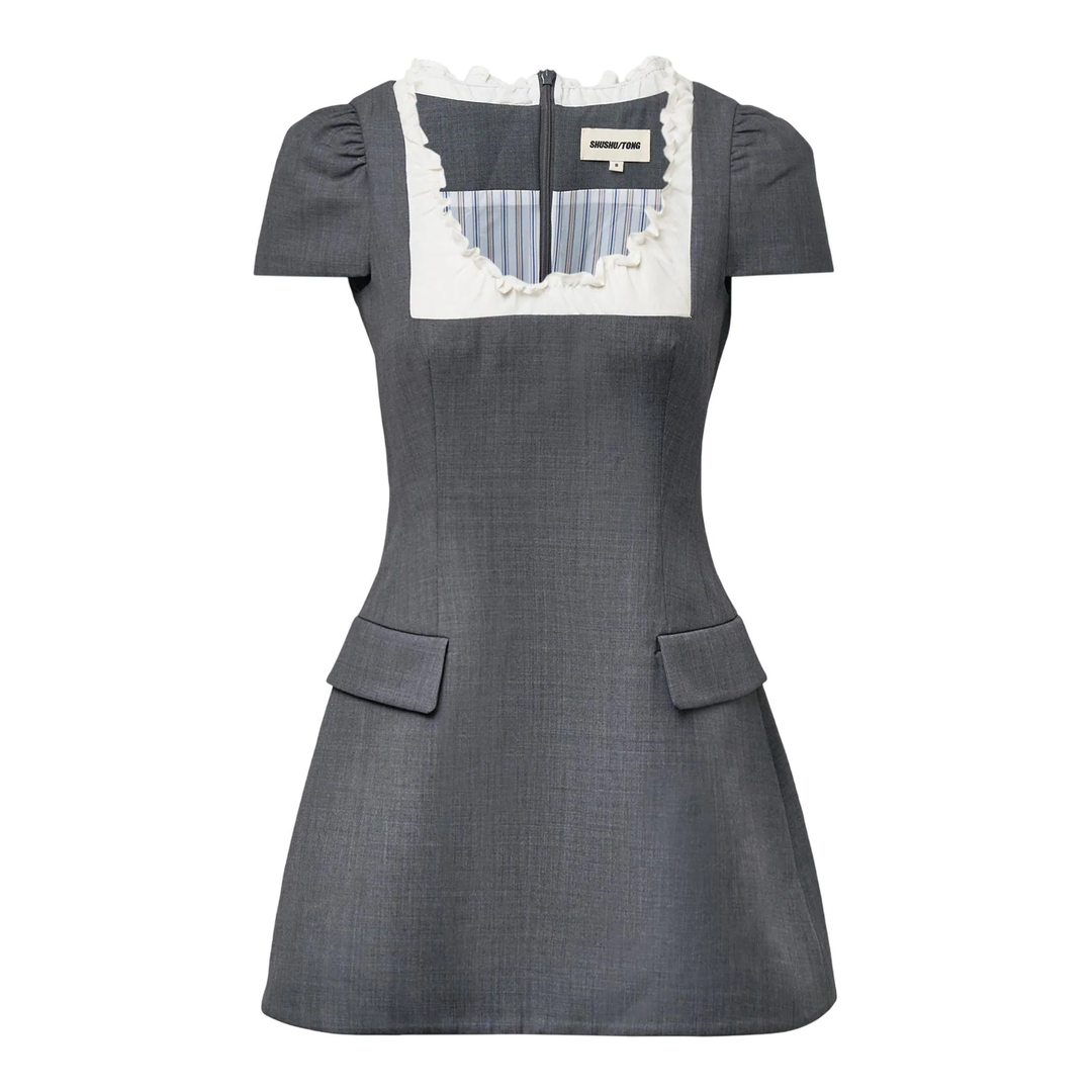 Scalloped Short Sleeve Dress