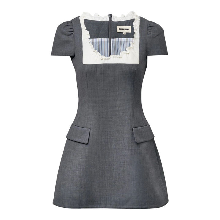 Scalloped Short Sleeve Dress