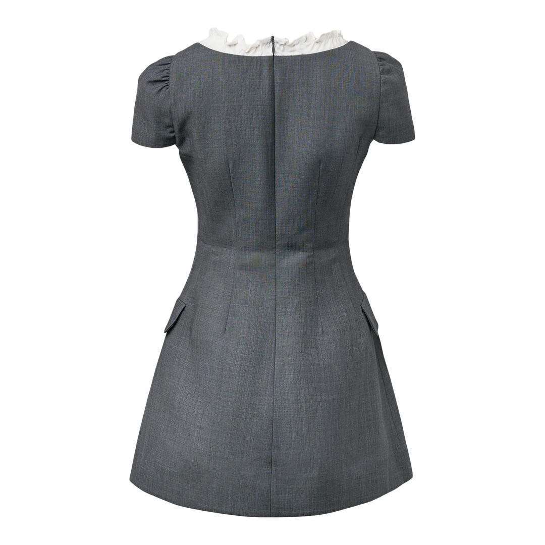 Scalloped Short Sleeve Dress