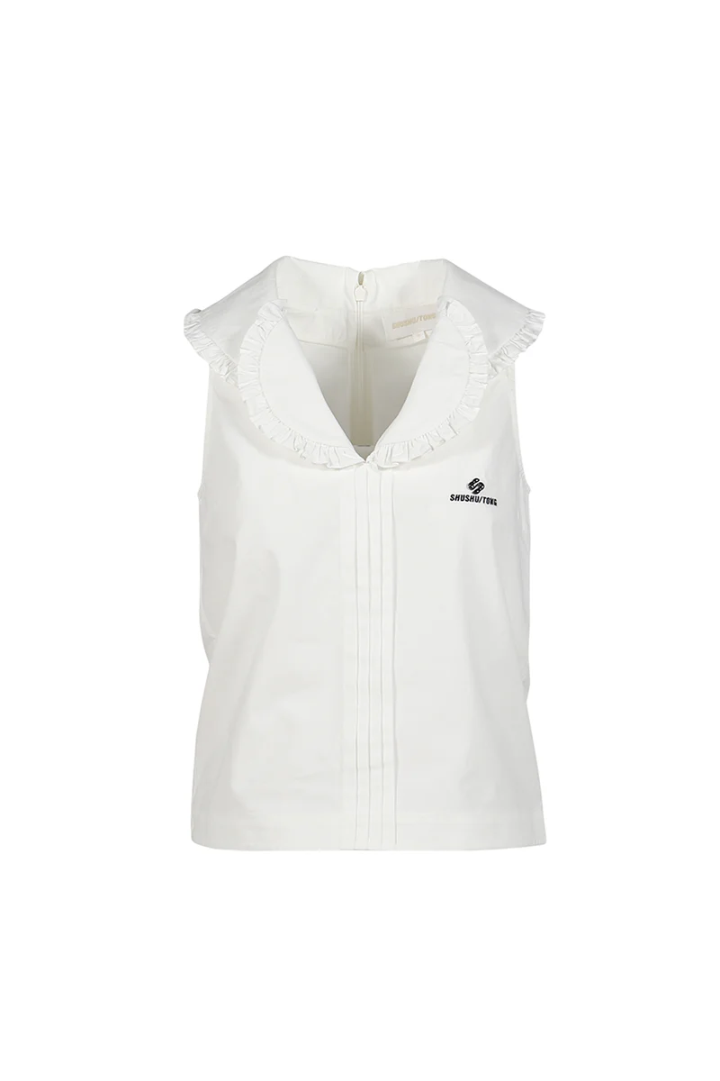 Double Collar Sleeveless Top