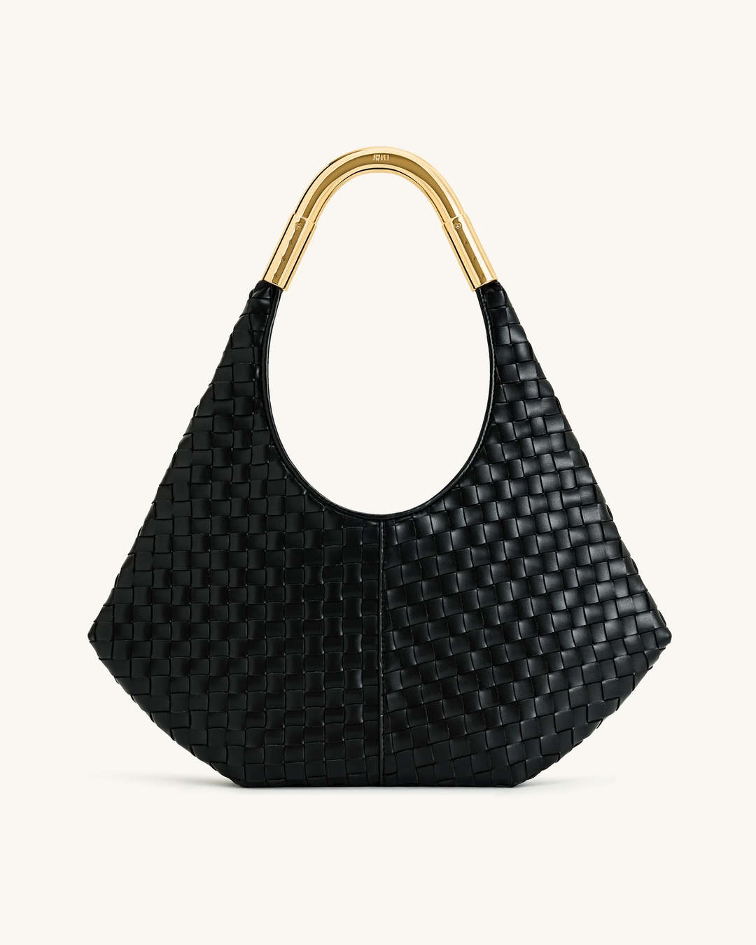 Olivia Hand-Woven Metal Handle Hobo Bag