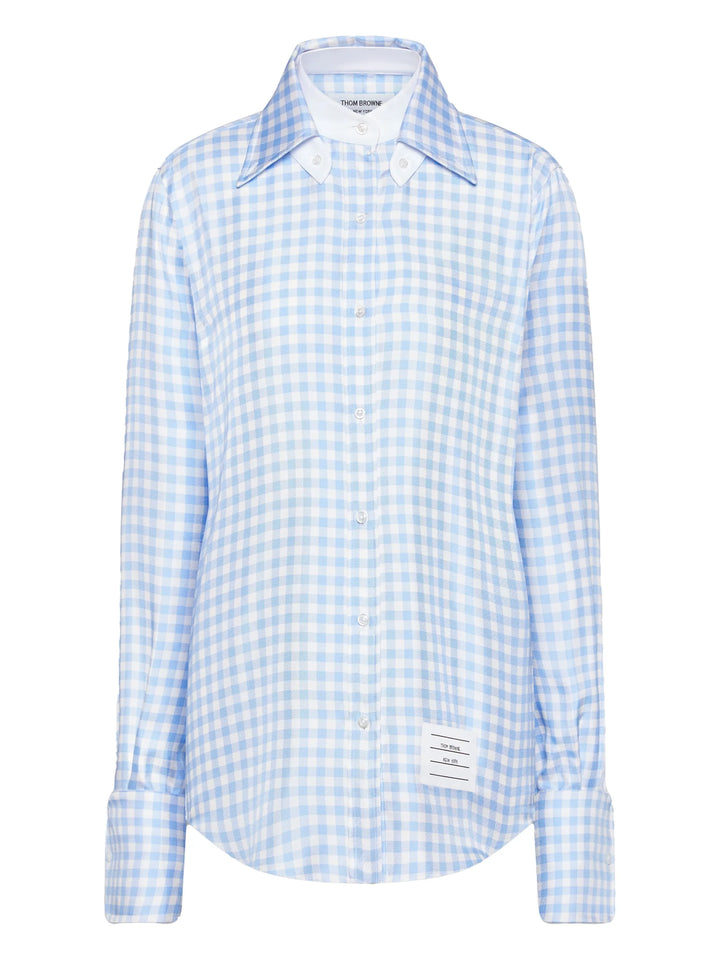 Silk Twill Gingham Shirt