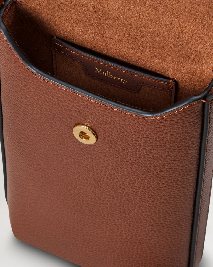 Press Stud Phone Pouch Two-Tone Small Classic Grain