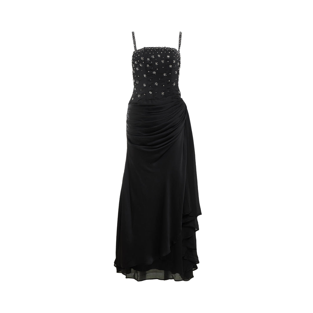 Black Diamante Evening Dress
