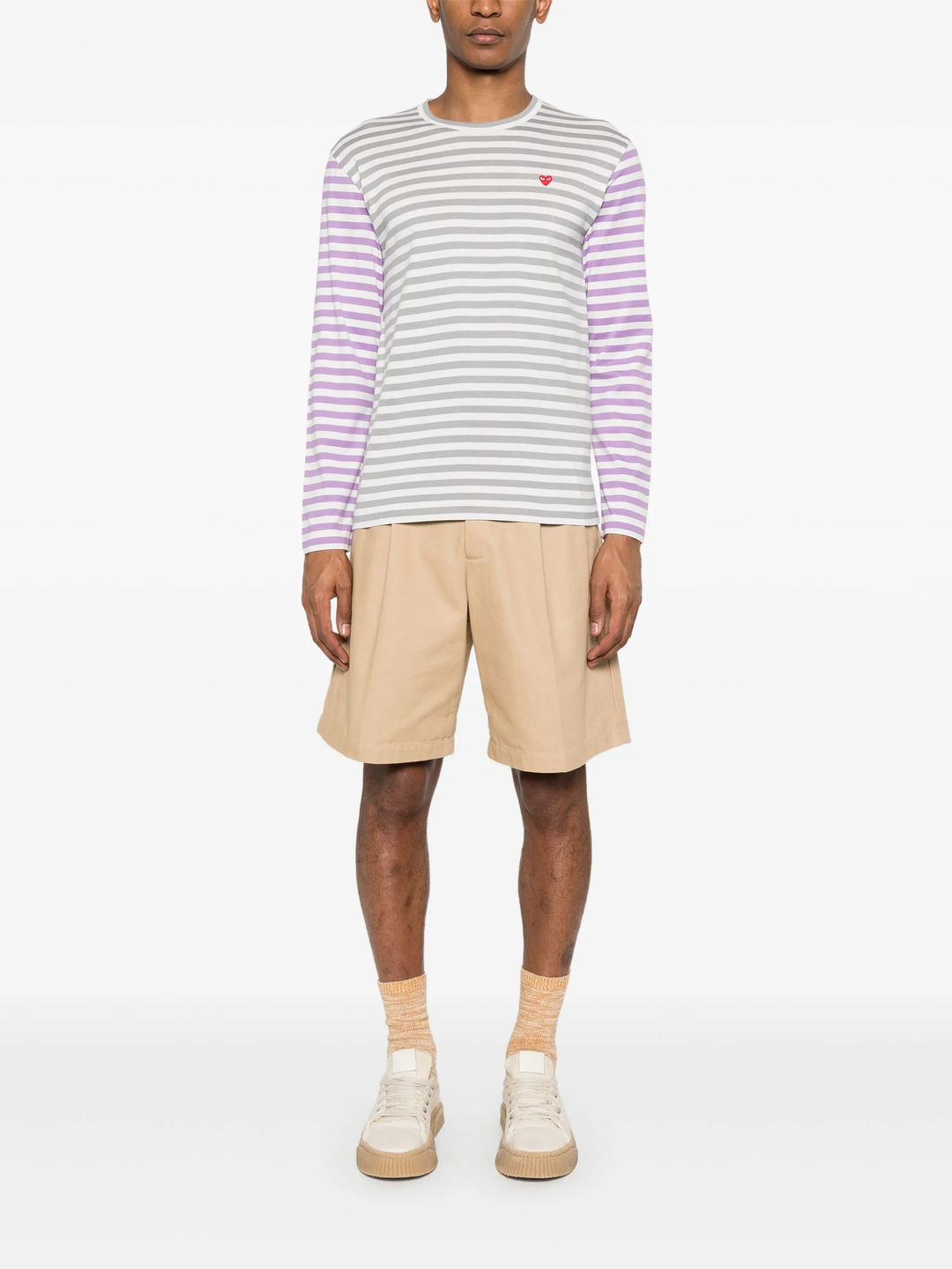 Bi-Color Striped Long Sleeve Tee