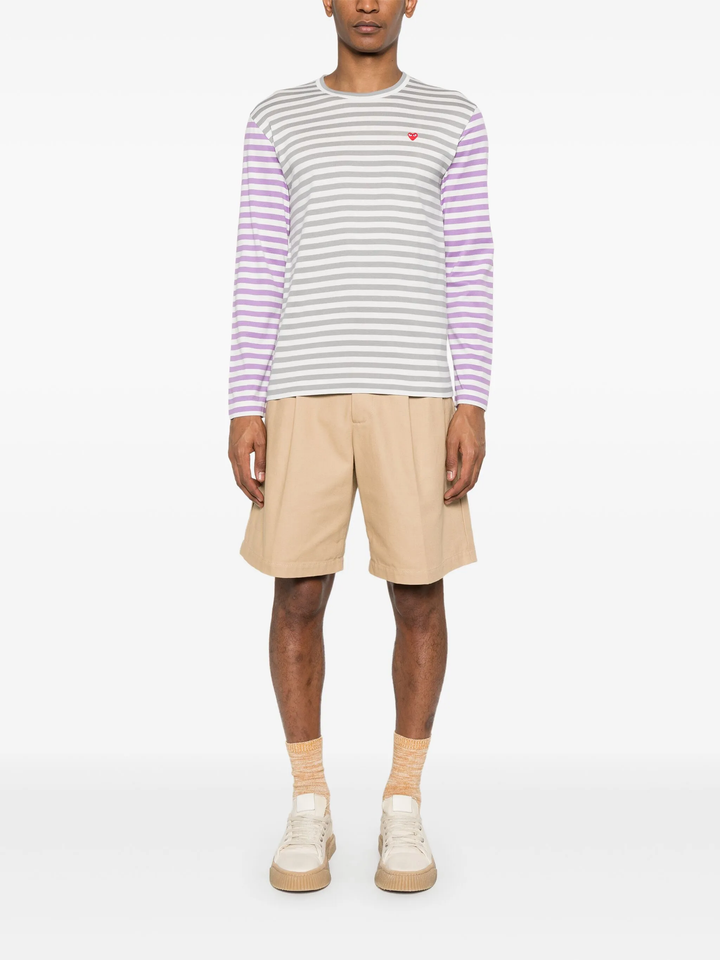 Bi-Color Striped Long Sleeve Tee