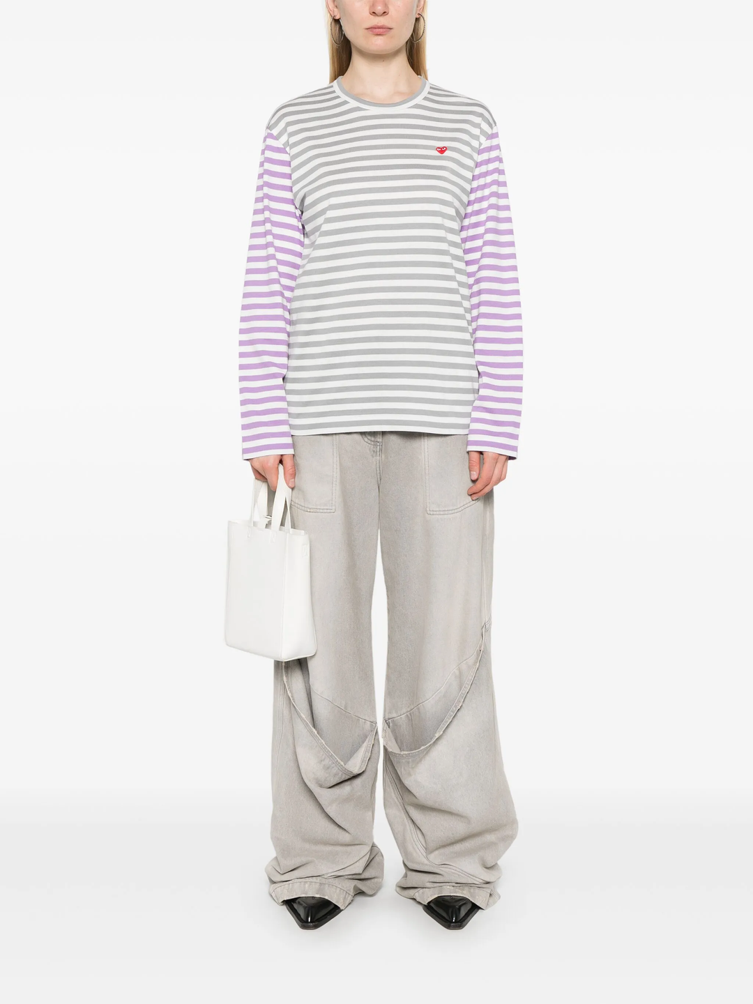 Bi-Color Striped Long Sleeve Tee