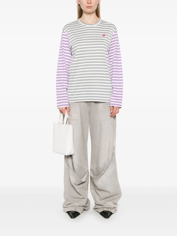 Bi-Color Striped Long Sleeve Tee
