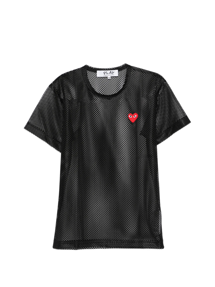 Red Heart Emblem Mesh Tee