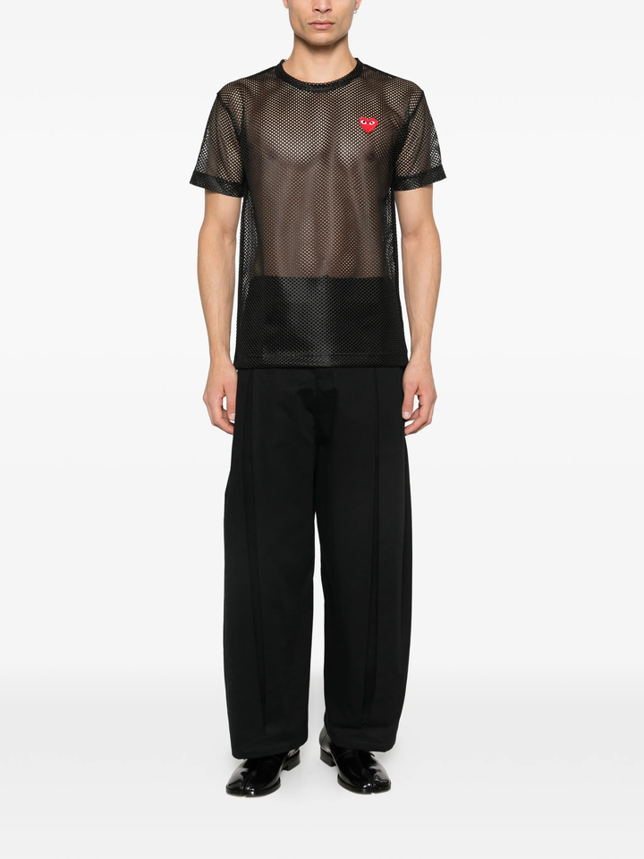 Red Heart Emblem Mesh Tee