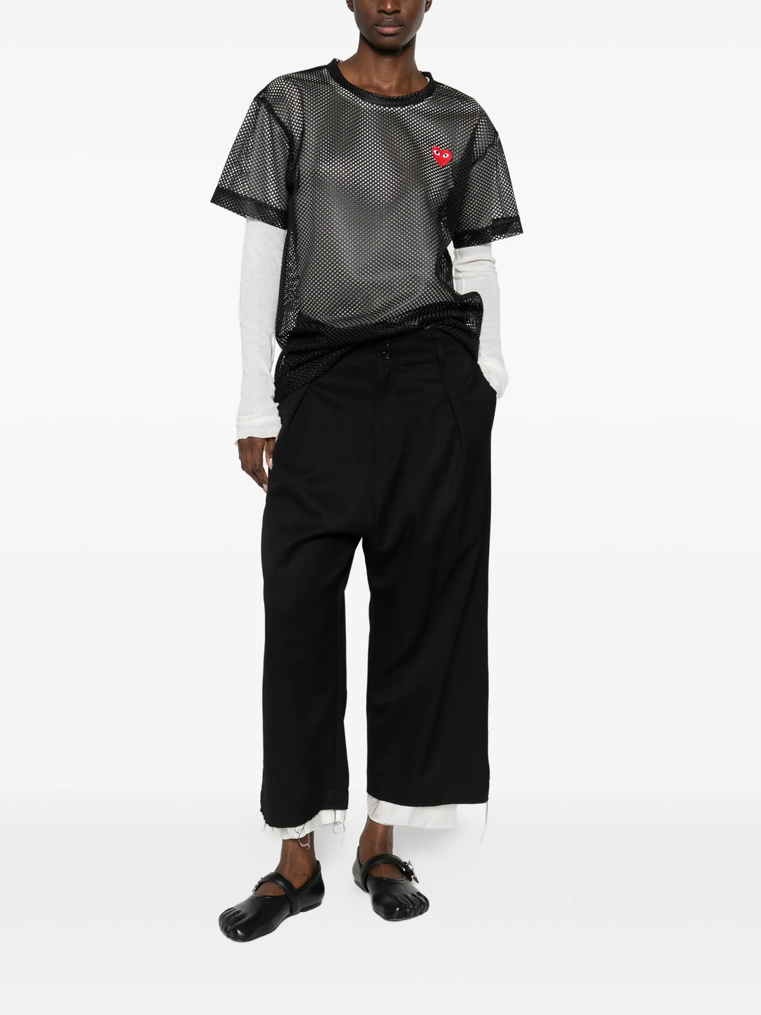 Red Heart Emblem Mesh Tee