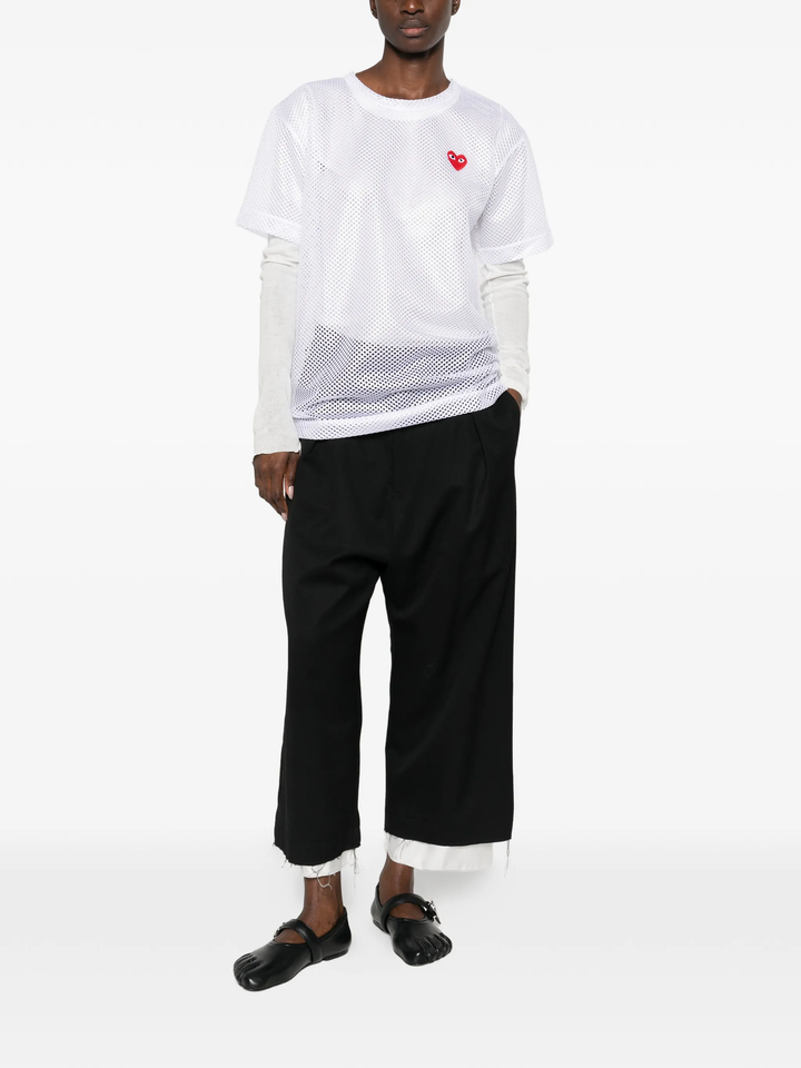 Red Heart Emblem Mesh Tee