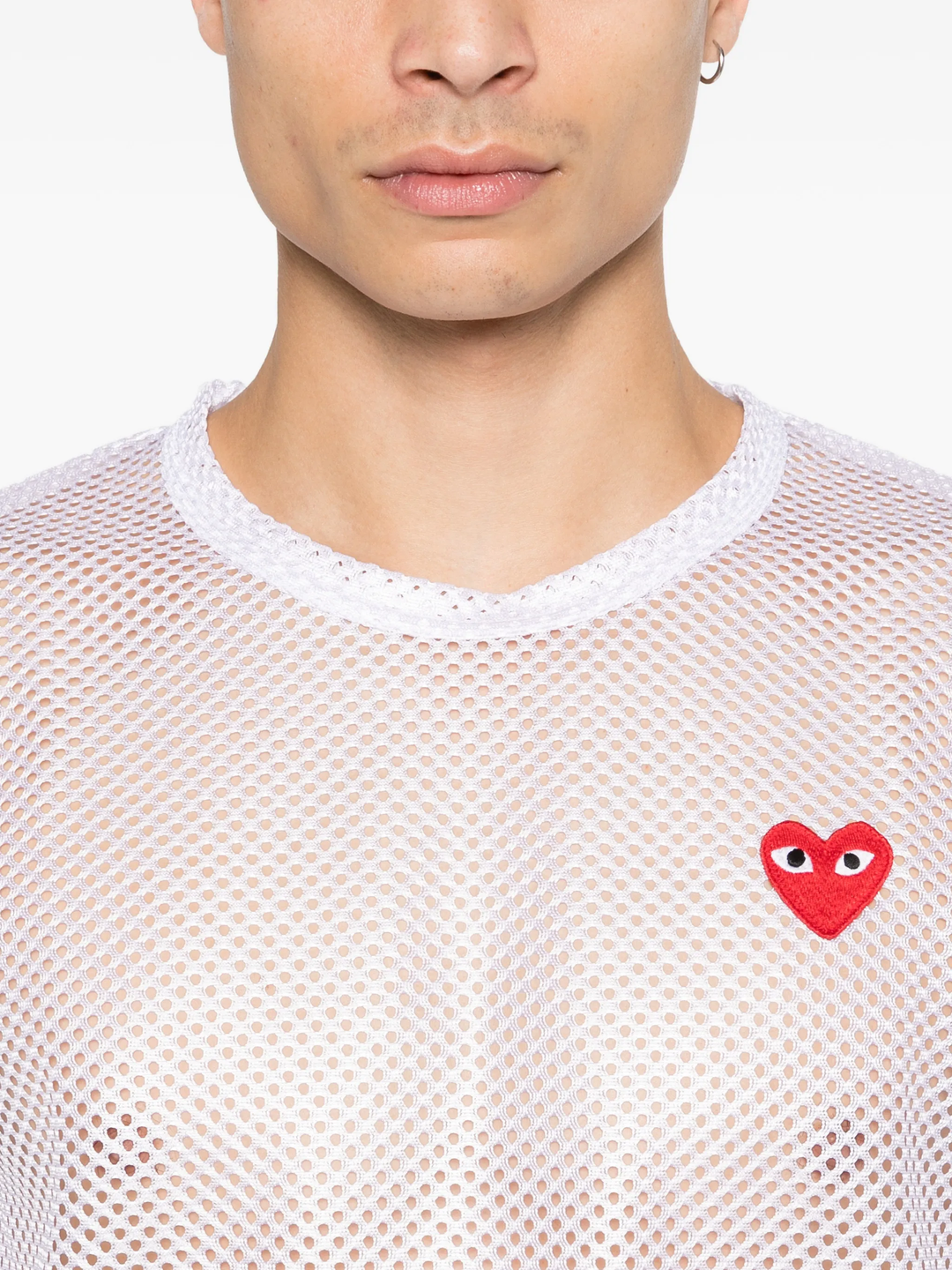 Red Heart Emblem Mesh Tee