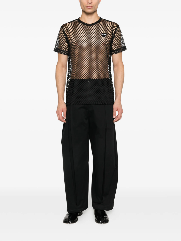 Black Heart Emblem Mesh Tee