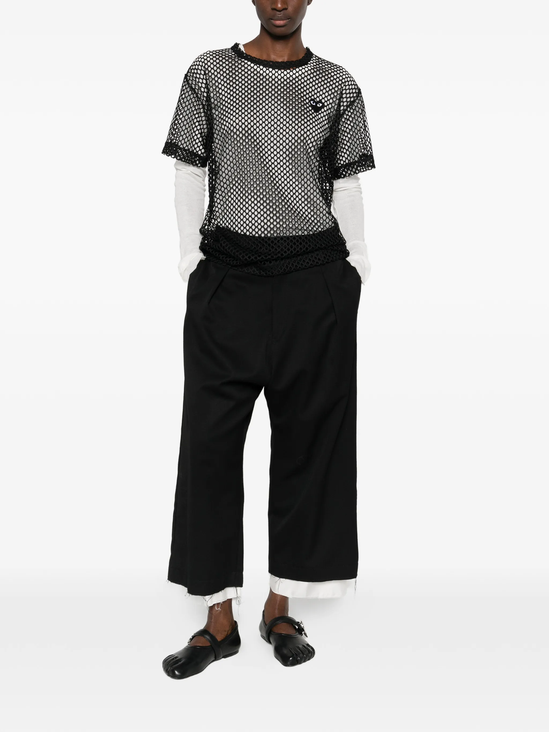 Black Heart Emblem Mesh Tee