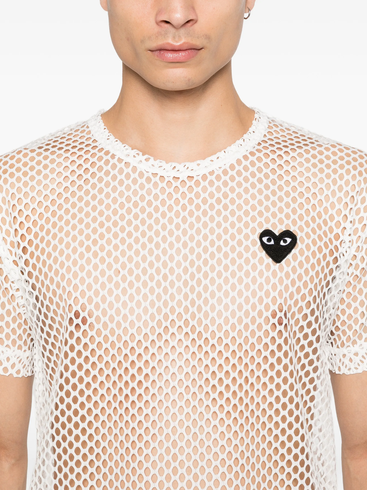 Black Heart Emblem Mesh Tee