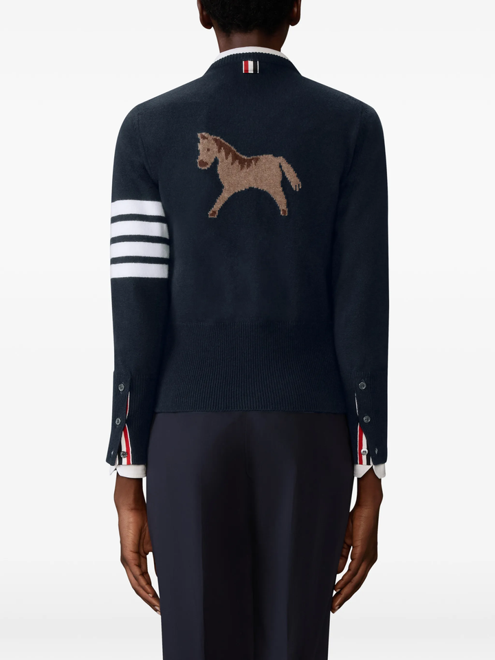 Jersey Intarsia Classic Fit Cardigan