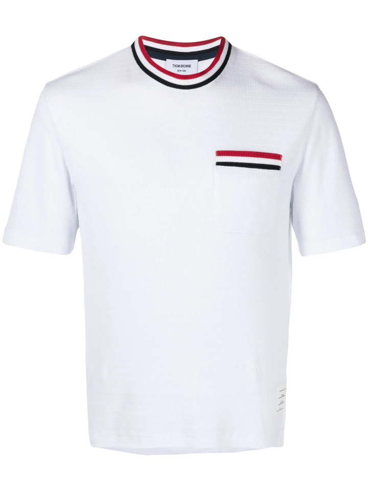 Stripe Racking Stitch Short Sleeve Tee