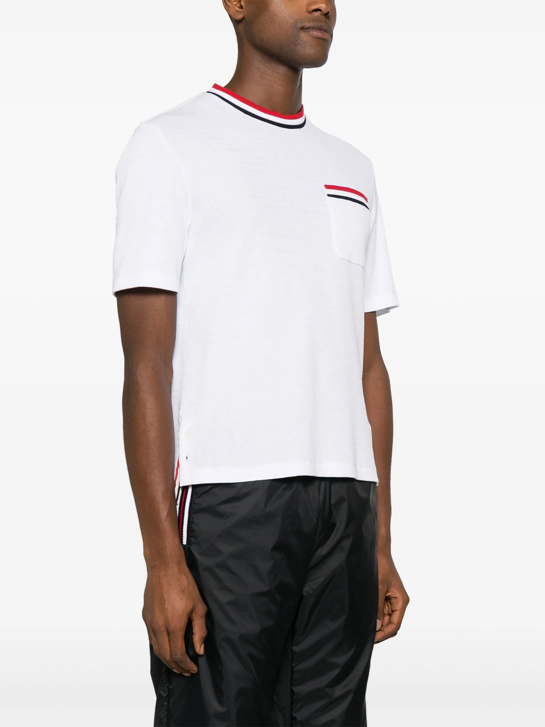 Stripe Racking Stitch Short Sleeve Tee