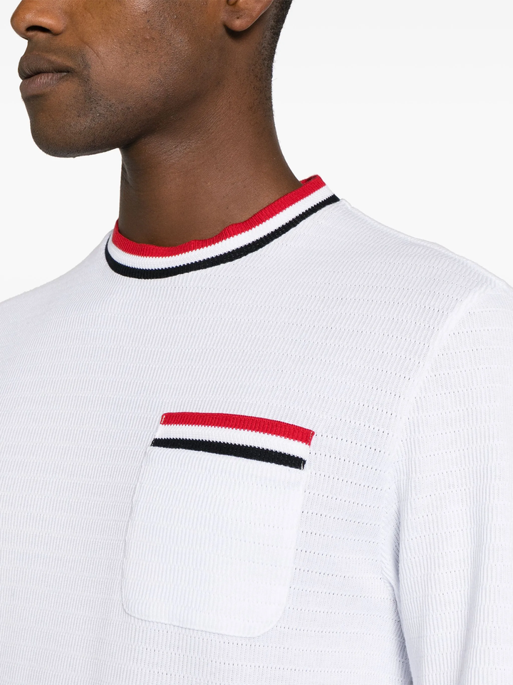 Stripe Racking Stitch Short Sleeve Tee
