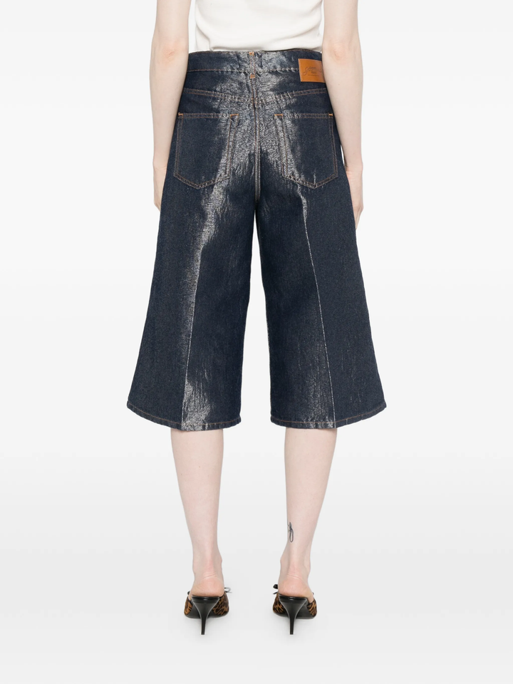 Shiny Weft Denim Shorts