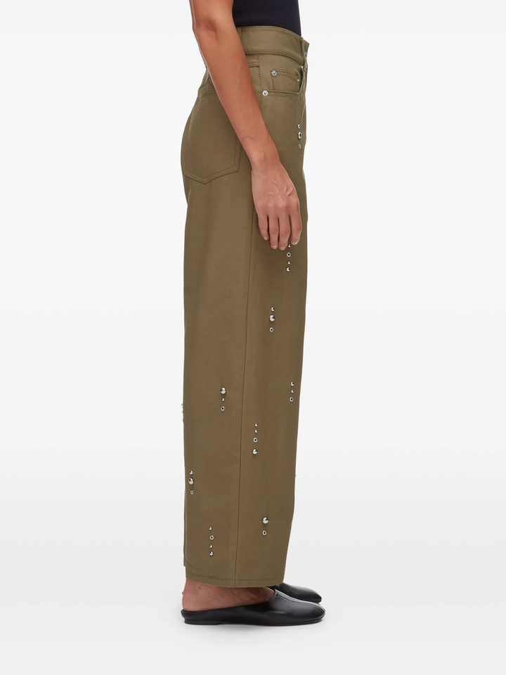 Flat Front Wide Leg Studded Pants