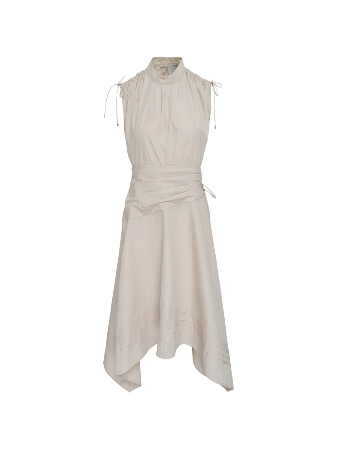 Sleeveless Ruched Dress With Handkerchief