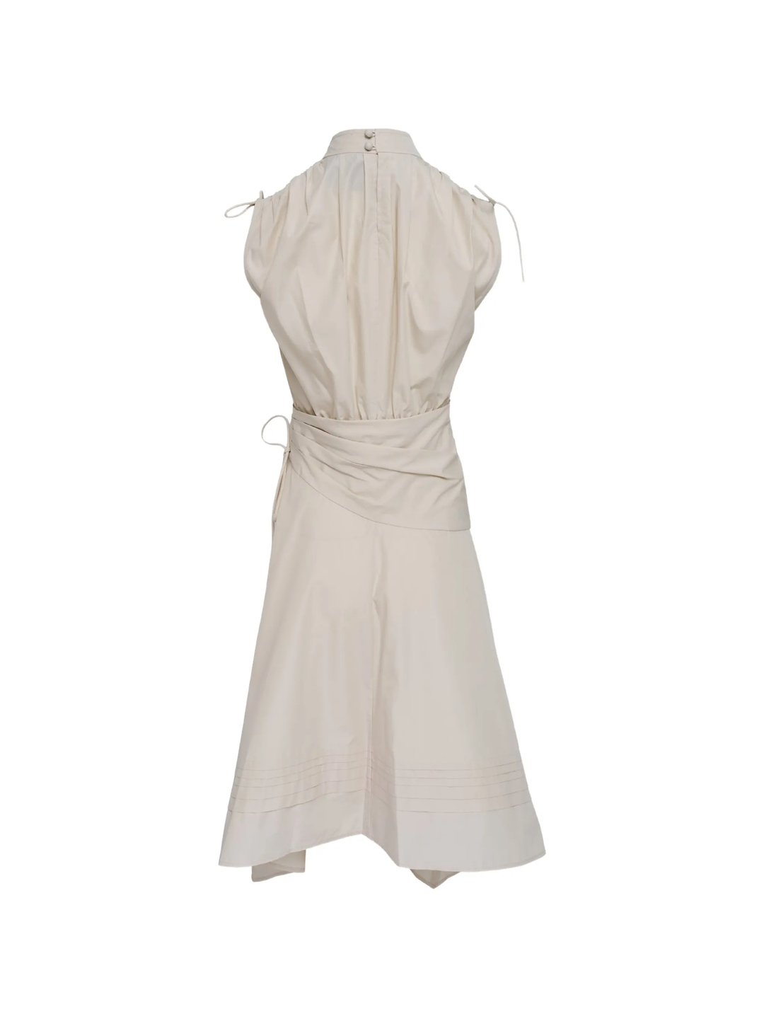 Sleeveless Ruched Dress With Handkerchief