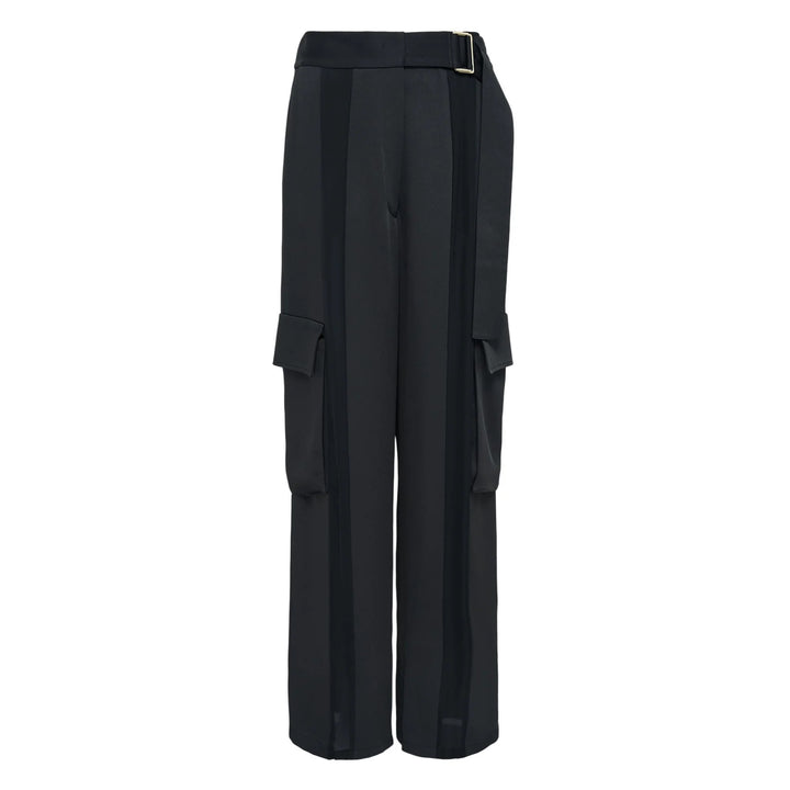 Belted Wide-Leg Cargo Pants