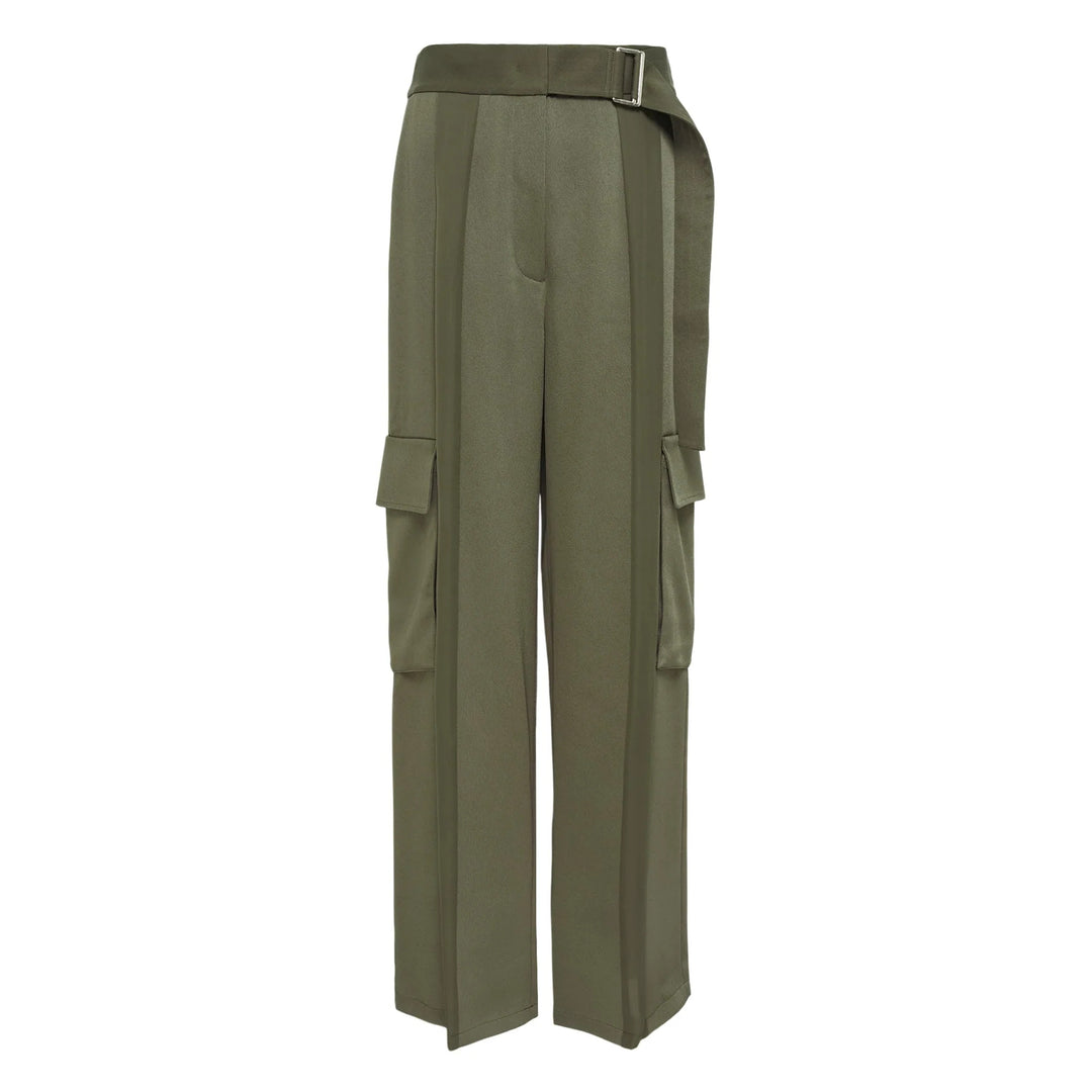 Belted Wide-Leg Cargo Pants