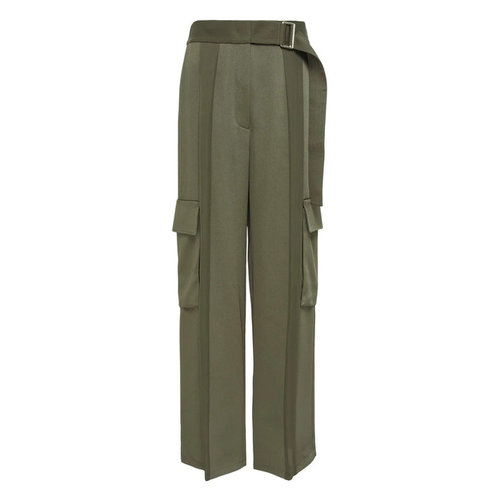 Belted Wide-Leg Cargo Pants