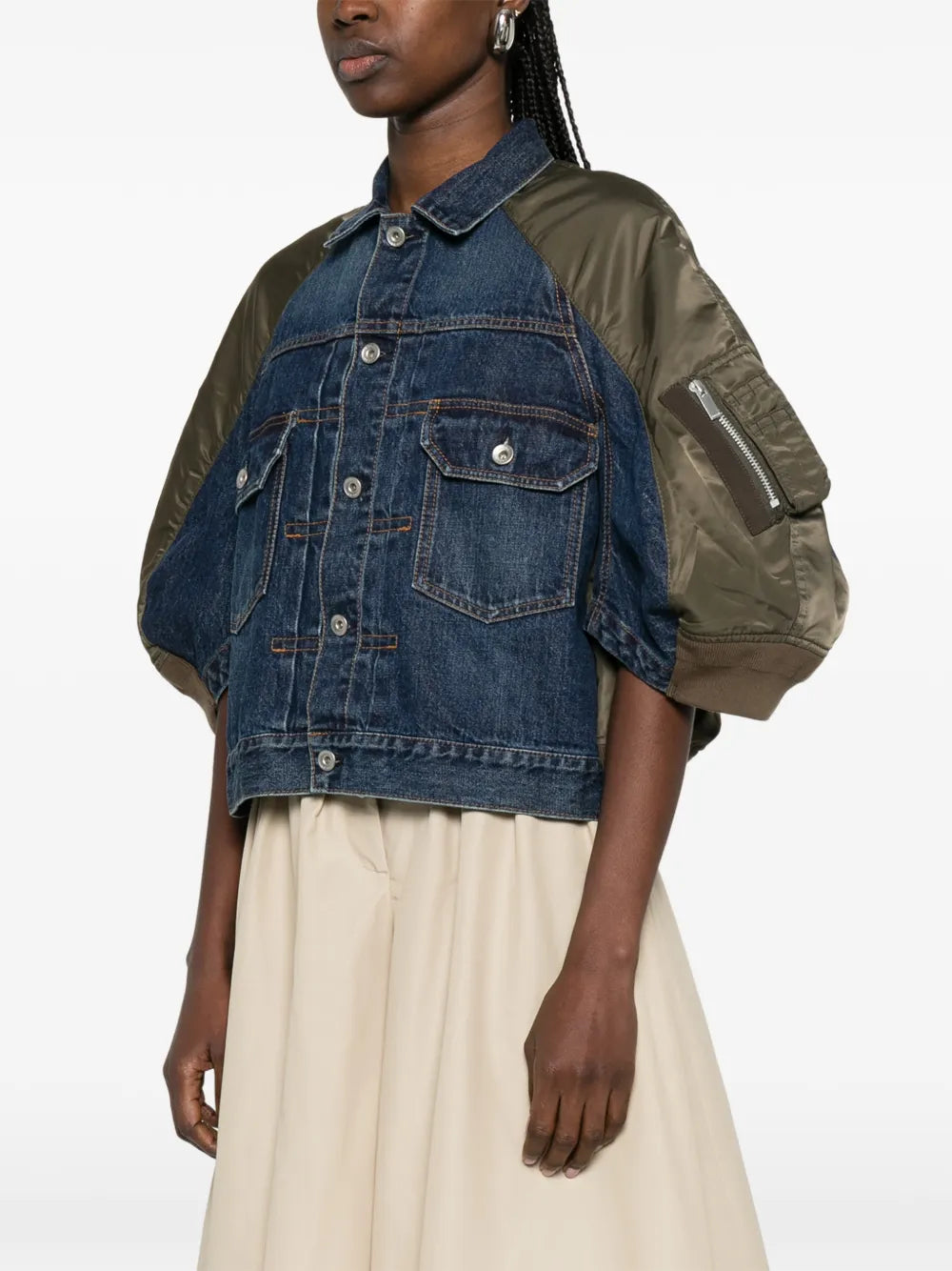 Denim x Nylon Twill Jacket