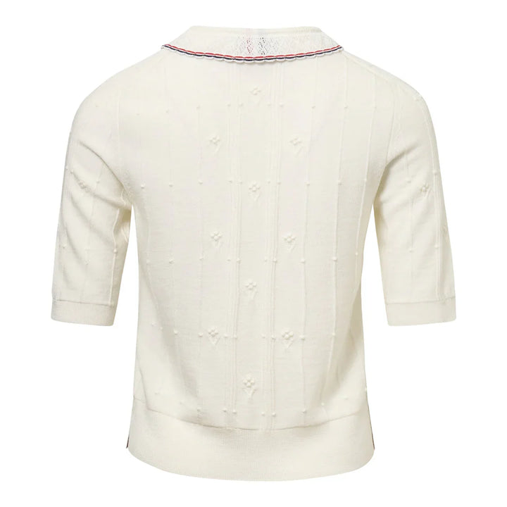 Bobble Stitch Short Sleeve Knit Top