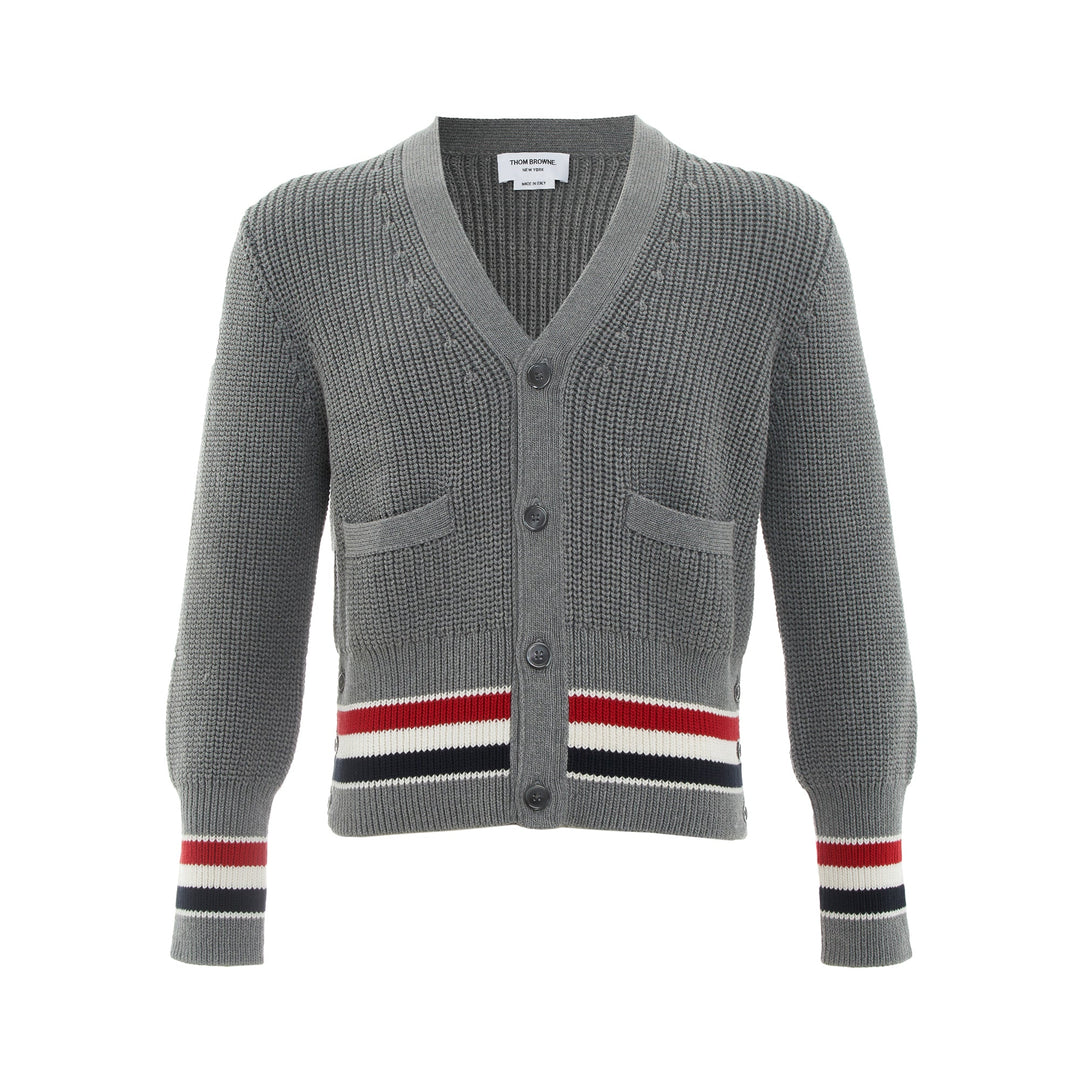 Thom Browne Classic V Neck Cardigan – Available at Club 21, Official Retailer in Singapore, Malaysia & Thailand with Global Shipping Online