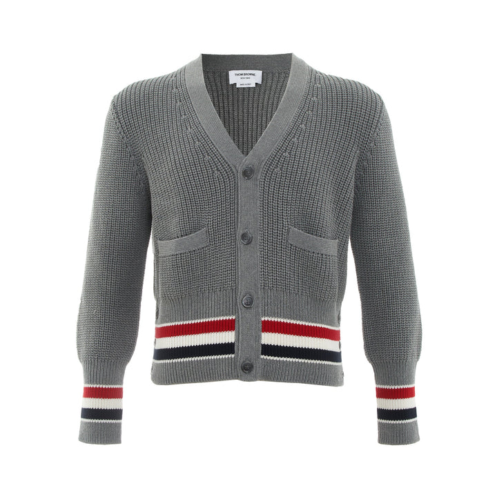 Thom Browne Classic V Neck Cardigan – Available at Club 21, Official Retailer in Singapore, Malaysia & Thailand with Global Shipping Online