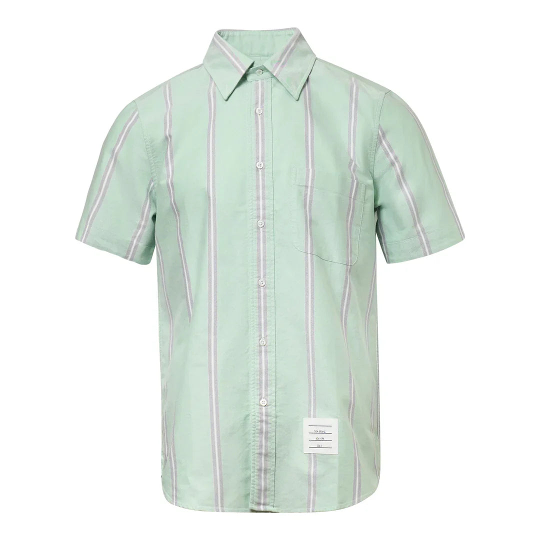 Straight Fit Button Down Short Sleeve Shirt