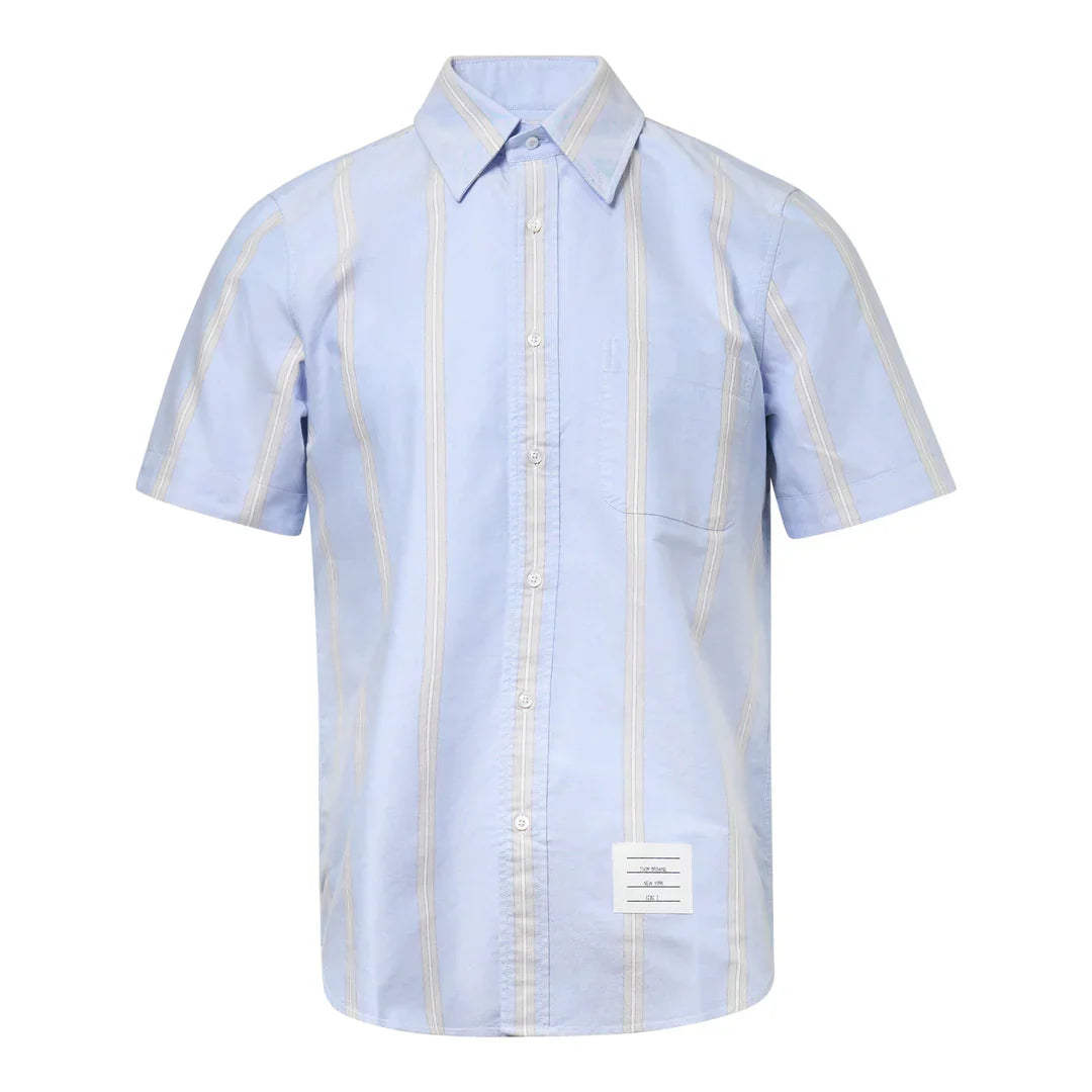 Straight Fit Button Down Short Sleeve Shirt